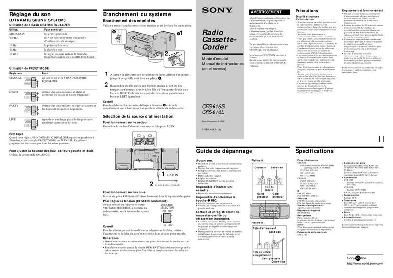 Sony CFS-616S User manual Sony CFS-616S User manual