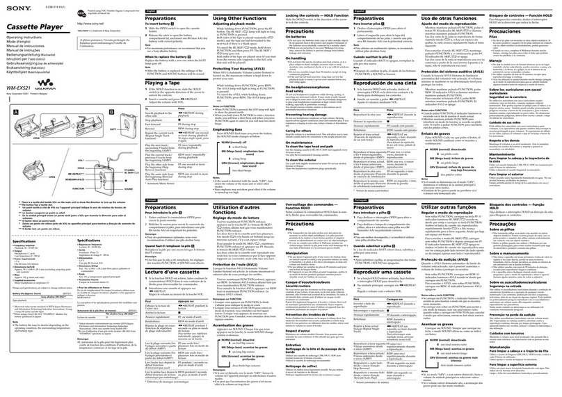 Sony Walkman WM-EX521 User manual