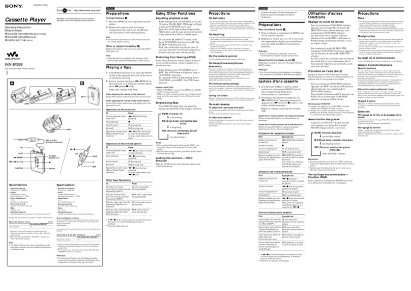 Sony Walkman WM-EX506 User manual