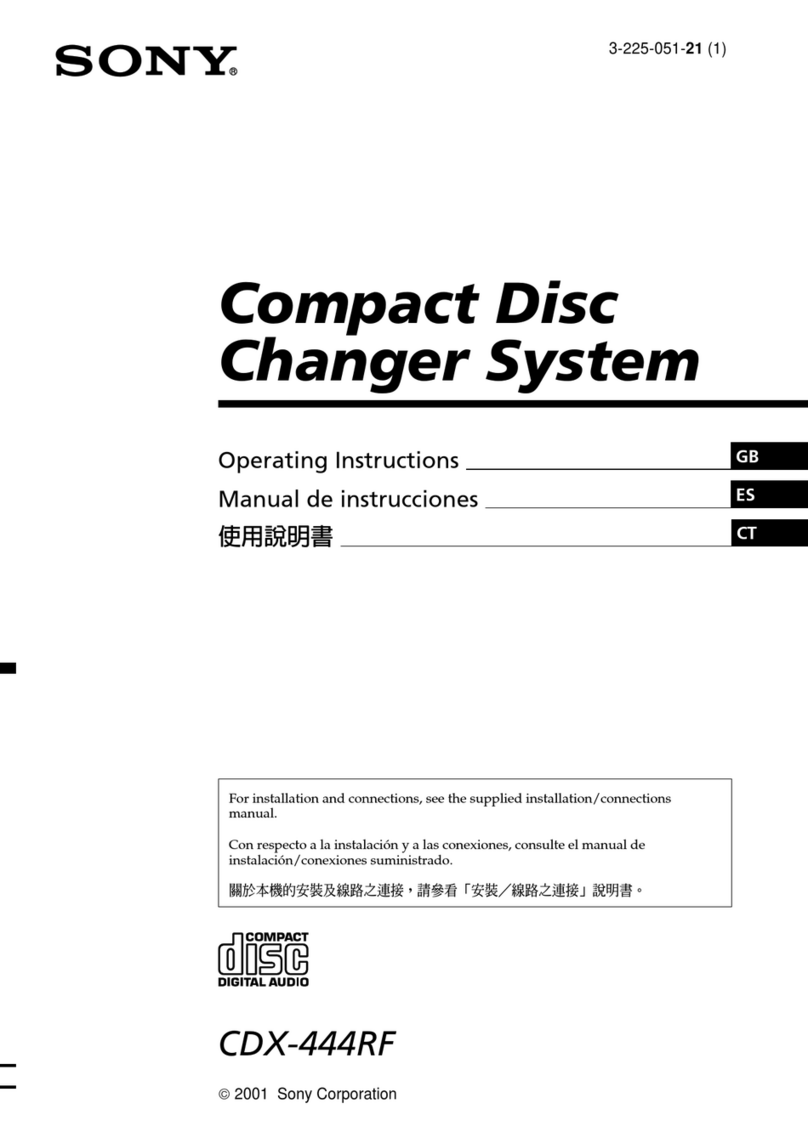 Sony CDX-444RF - Compact Disc Changer System operating instructions