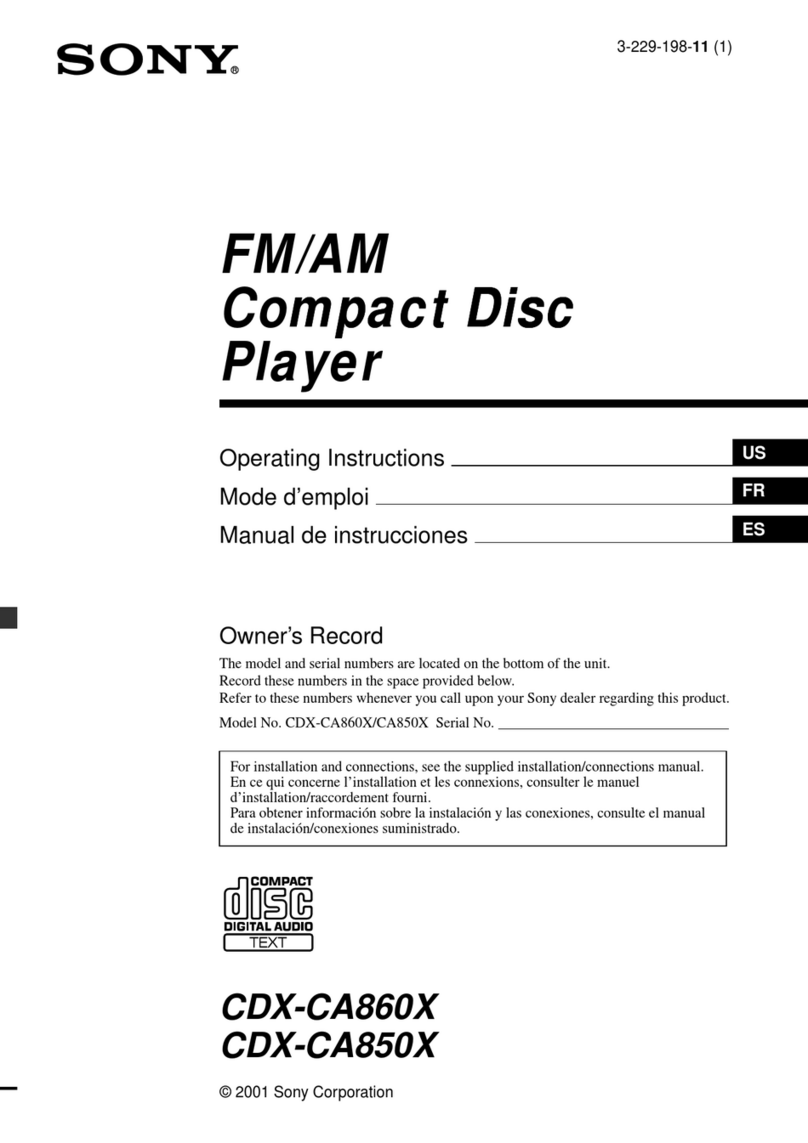 Sony CDX-CA860X Primary User Manual (English User manual