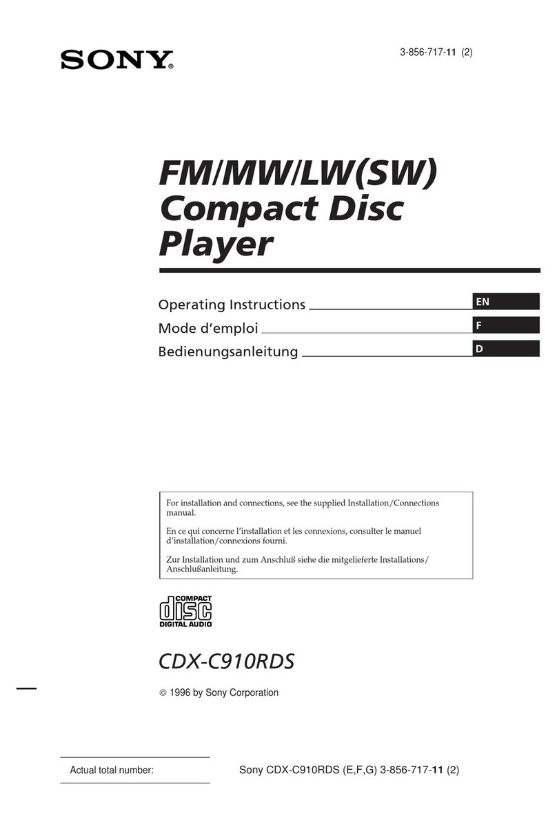 Sony CDX-C910RDS operating instructions