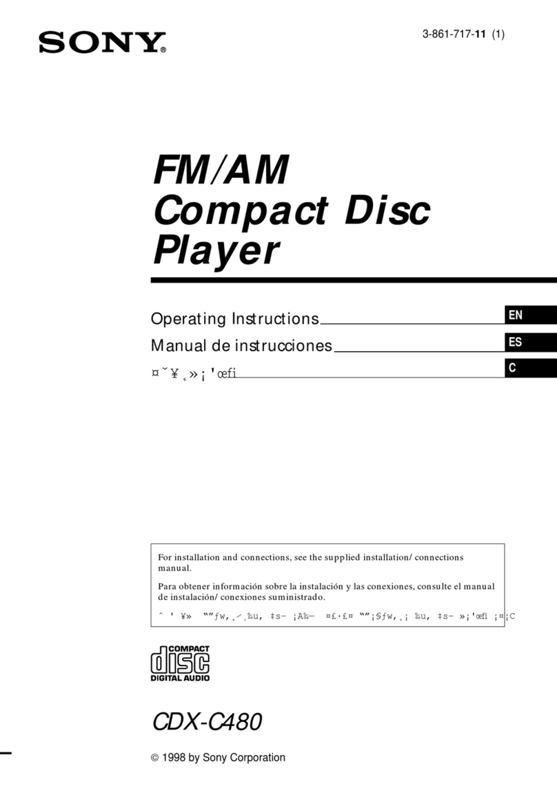 Sony CDX-C480 - Fm/am Compact Disc Player User manual