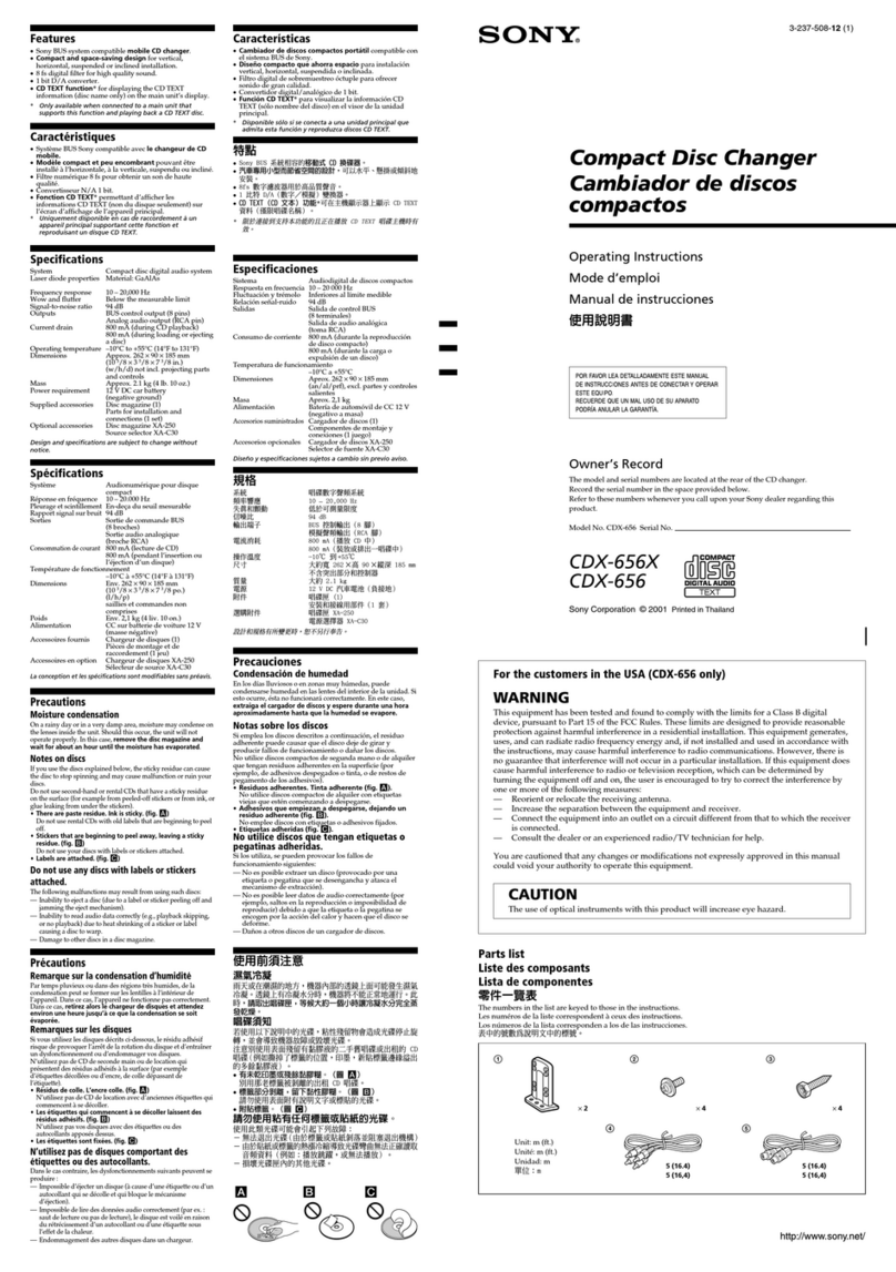 Sony CDX-656X User manual