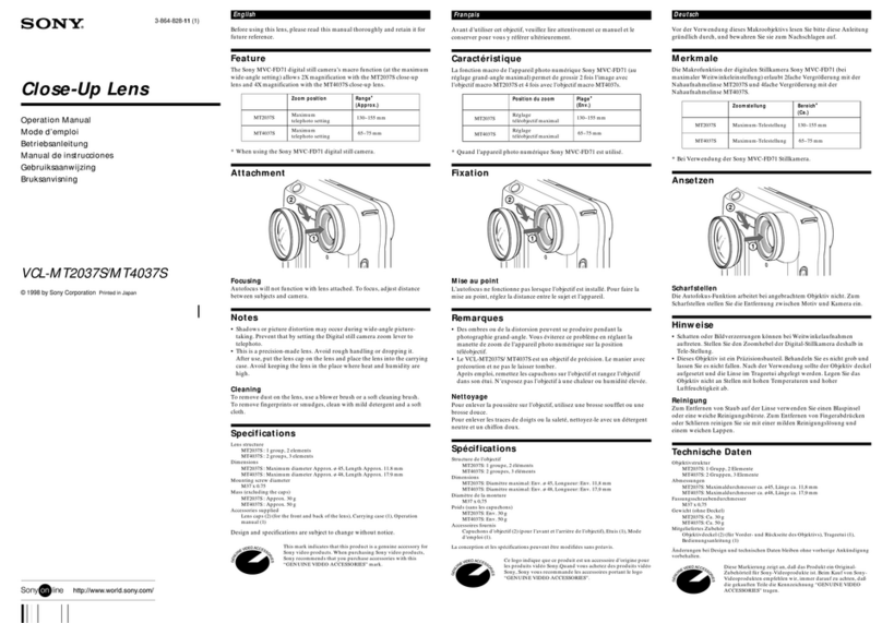 Sony MT4037S User manual