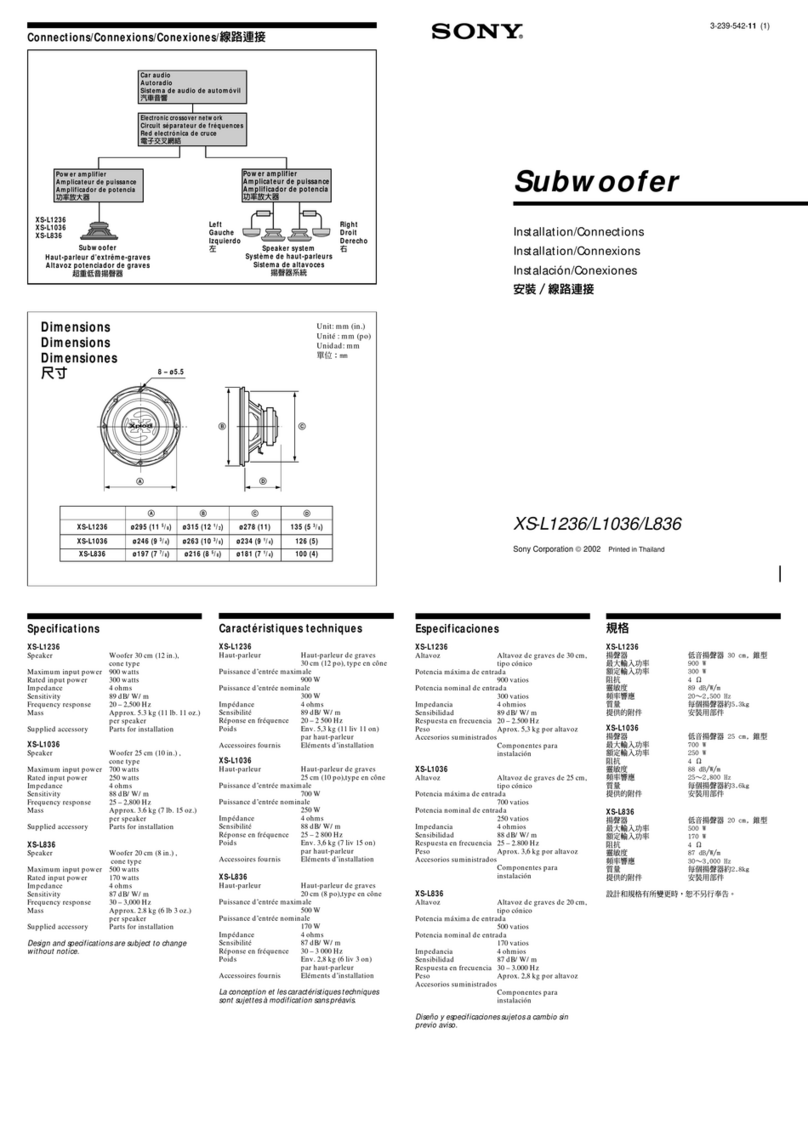 Sony L1036 Installation/connections