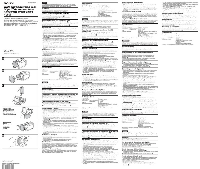 Sony VCL-E07A operating instructions