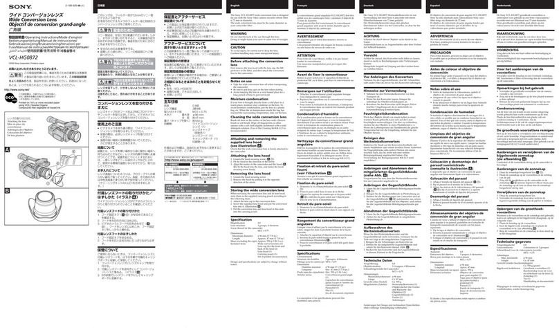 Sony VCL-HG0872 operating instructions