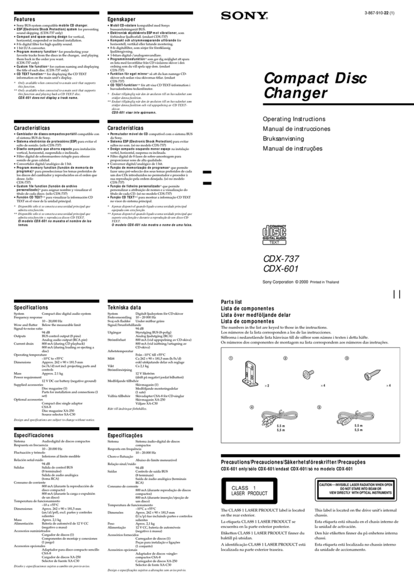 Sony Xplod CDX-737 User manual