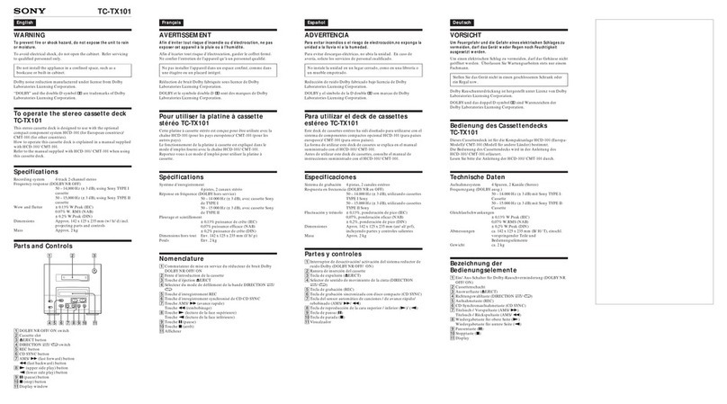 Sony TC-TX101 User manual