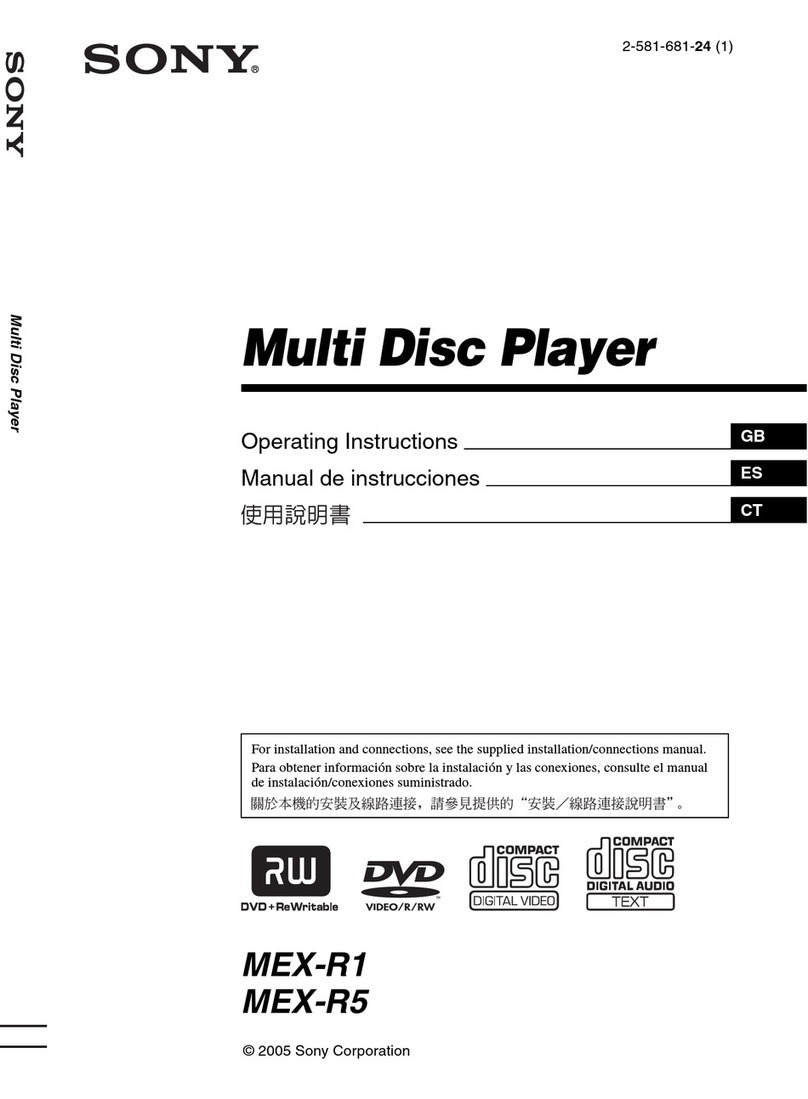 Sony MEX-R5 - Multi Disc Player operating instructions