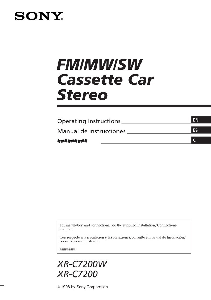 Sony XR-C7200 - Fm/am Cassette Car Stereo User manual