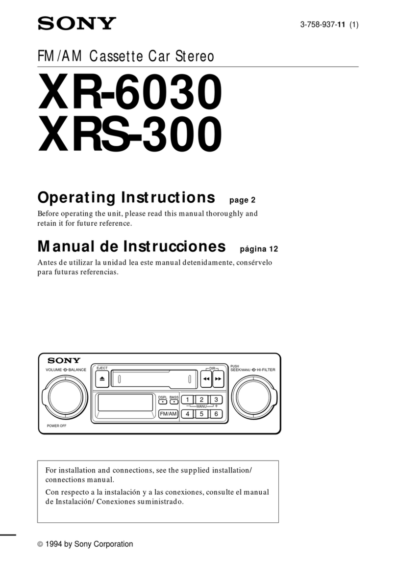 Sony XR-6030 operating instructions