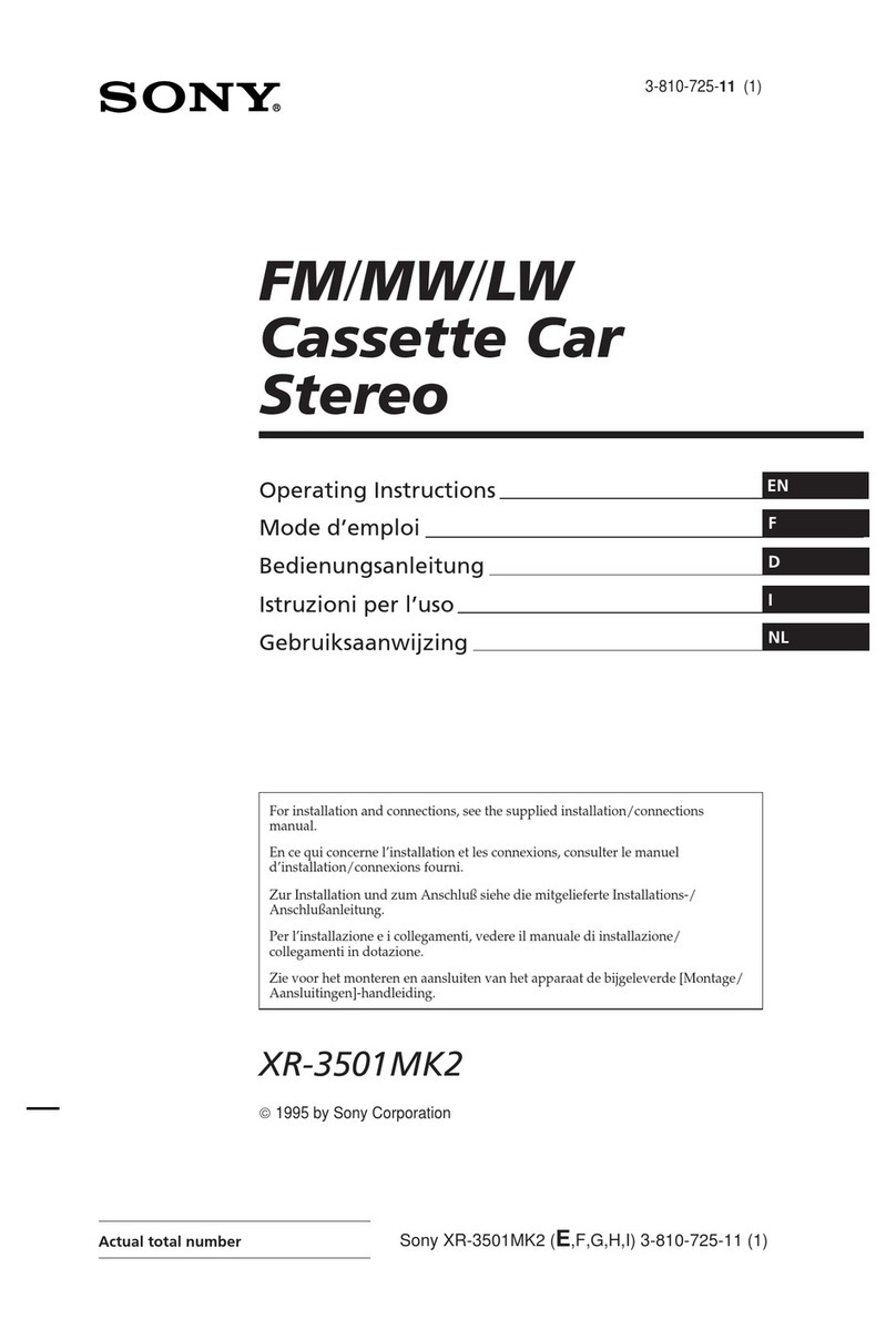 Sony XR-3501MK2 operating instructions