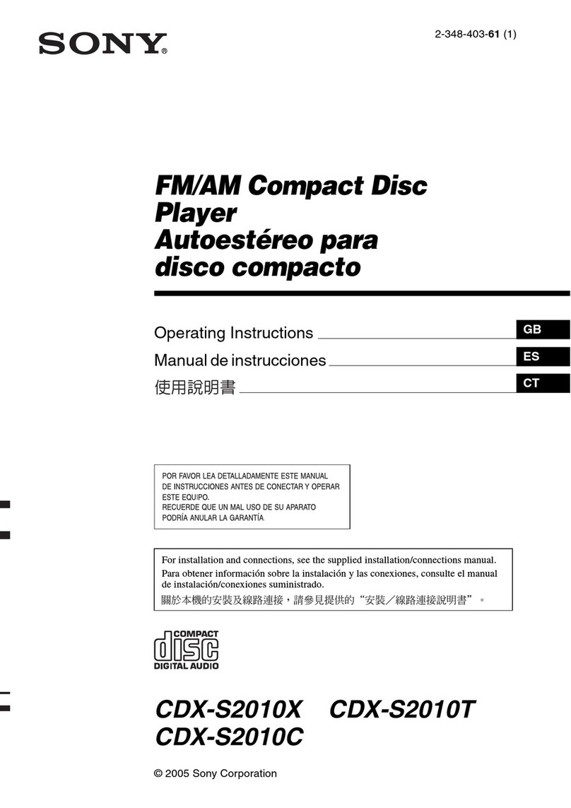 Sony CDX-S2010C operating instructions