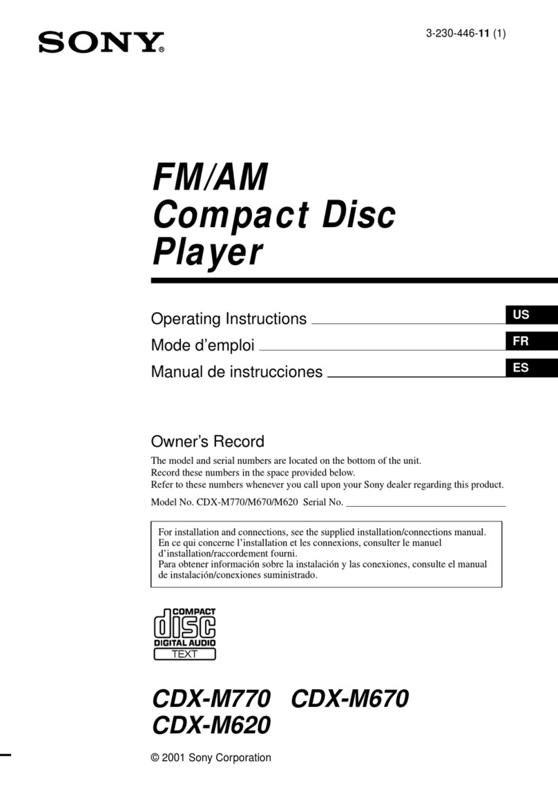 Sony CDX-M670  (XT-XM1) operating instructions