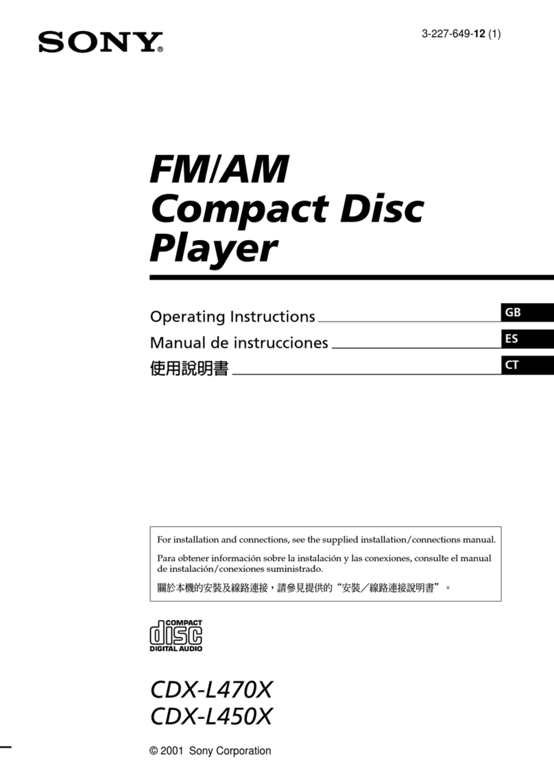 Sony CDX-L470X User manual Sony CDX-L470X User manual