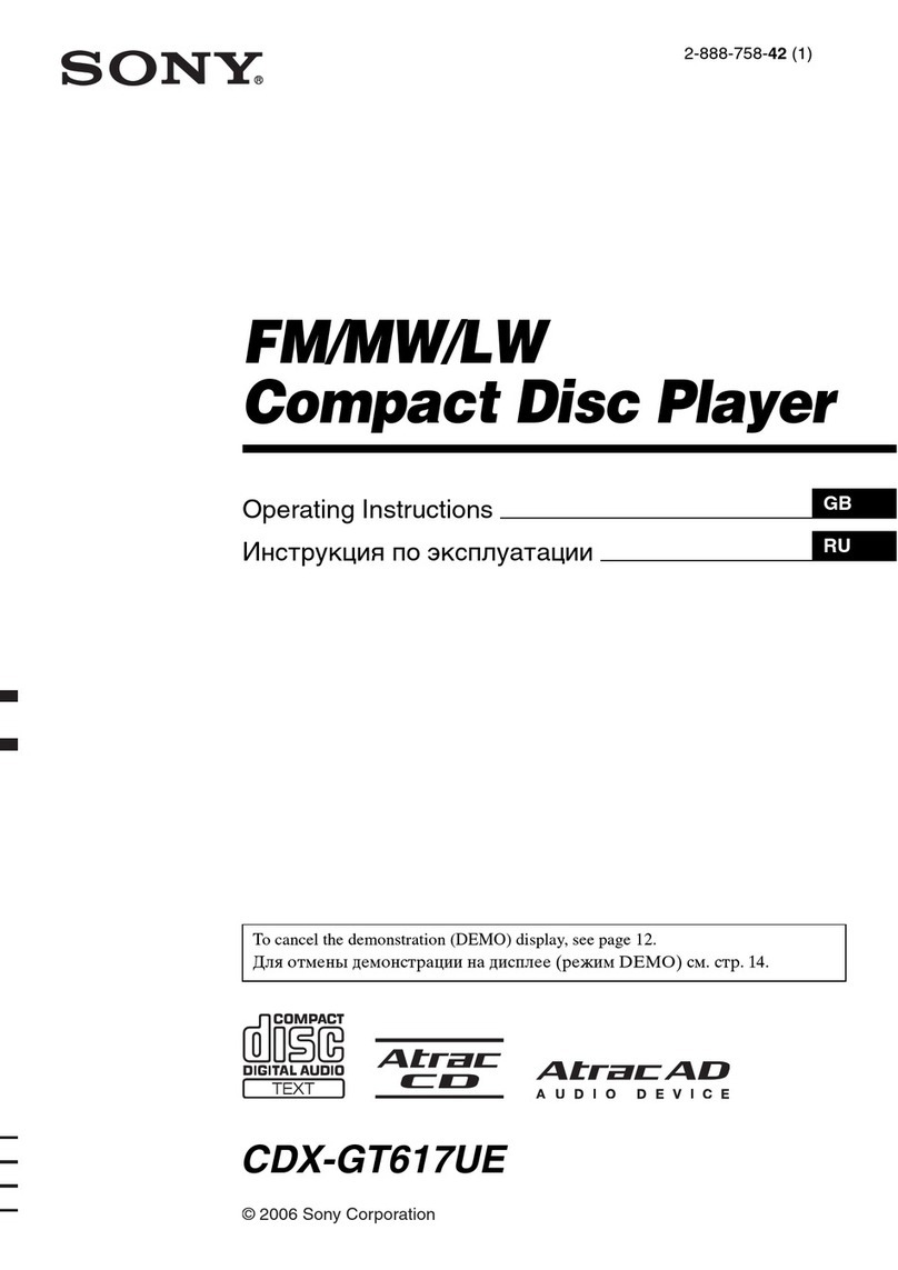 Sony CDX-GT617UE operating instructions