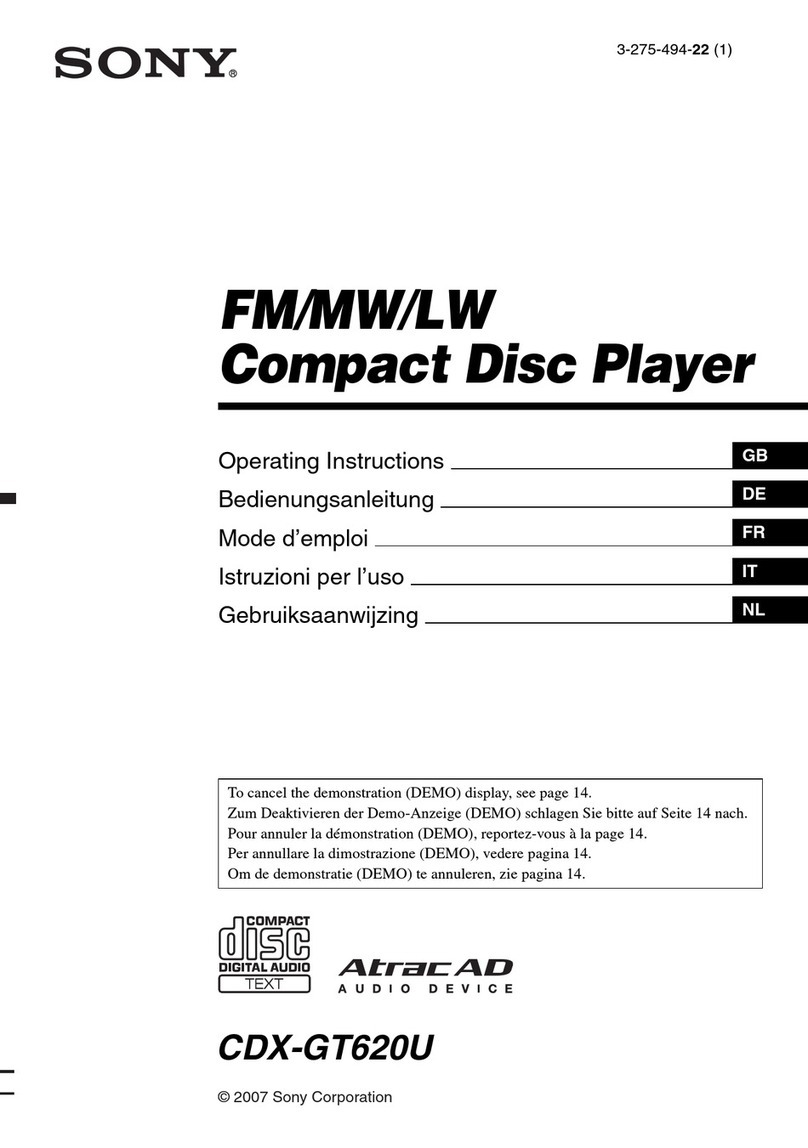 Sony GT620U - CDX Radio / CD User manual