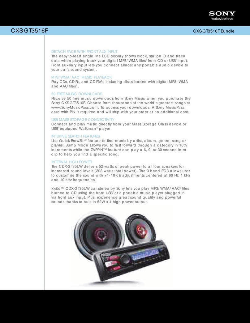 Sony CXS-GT3516F Operating Instructions... Specifications