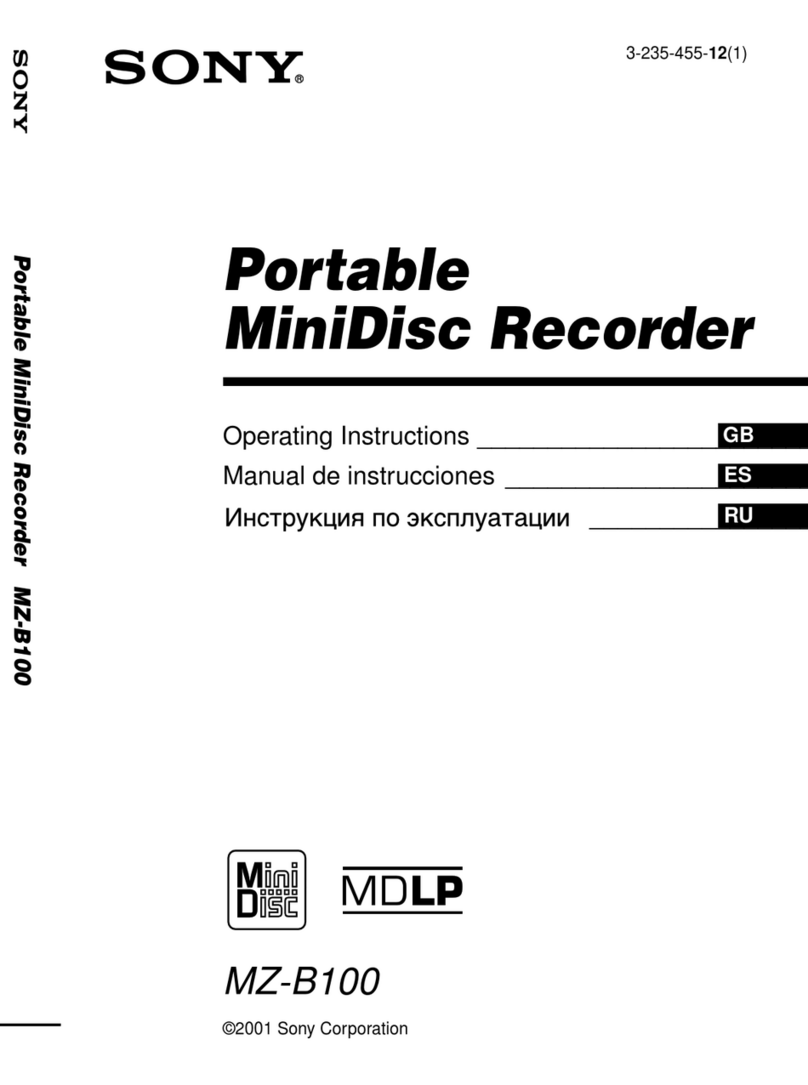 Sony MZ-B100 - Minidisc Business Product Recorder User manual