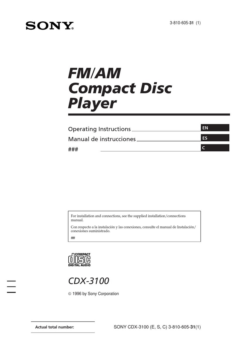 Sony CDX-3100 operating instructions