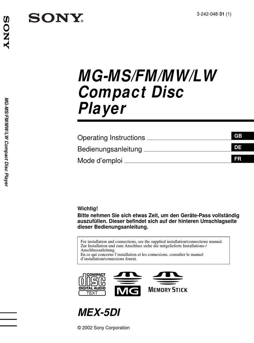 Sony MEX-5DI operating instructions