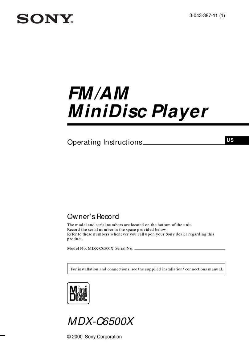 Sony MDX-C6500X operating instructions