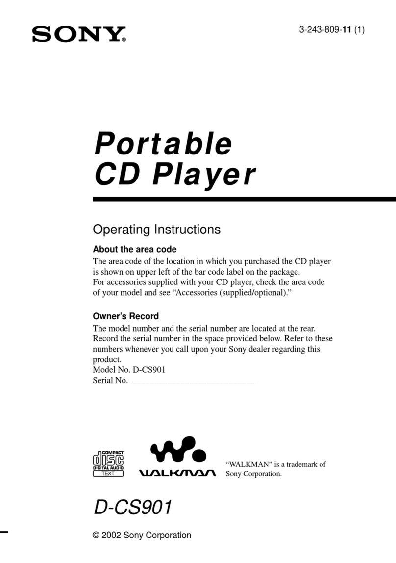 Sony D-CS901 - Portable Cd Player User manual
