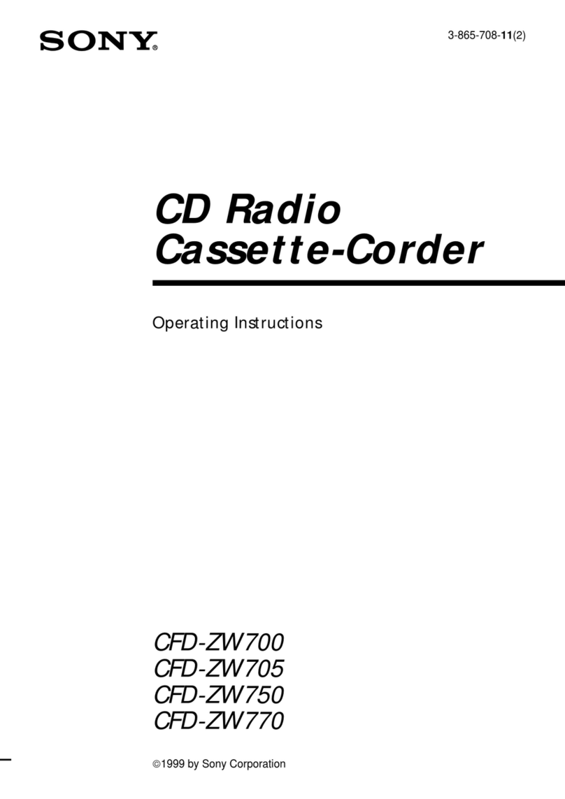 Sony CFD-ZW705 - Cd Radio Cassette-corder User manual