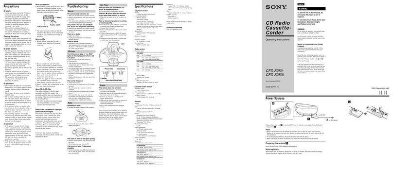 Sony CFD-S250L User manual