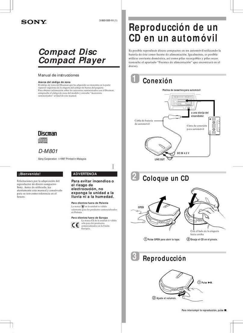 Sony DISCMAN D-M801 Setup guide