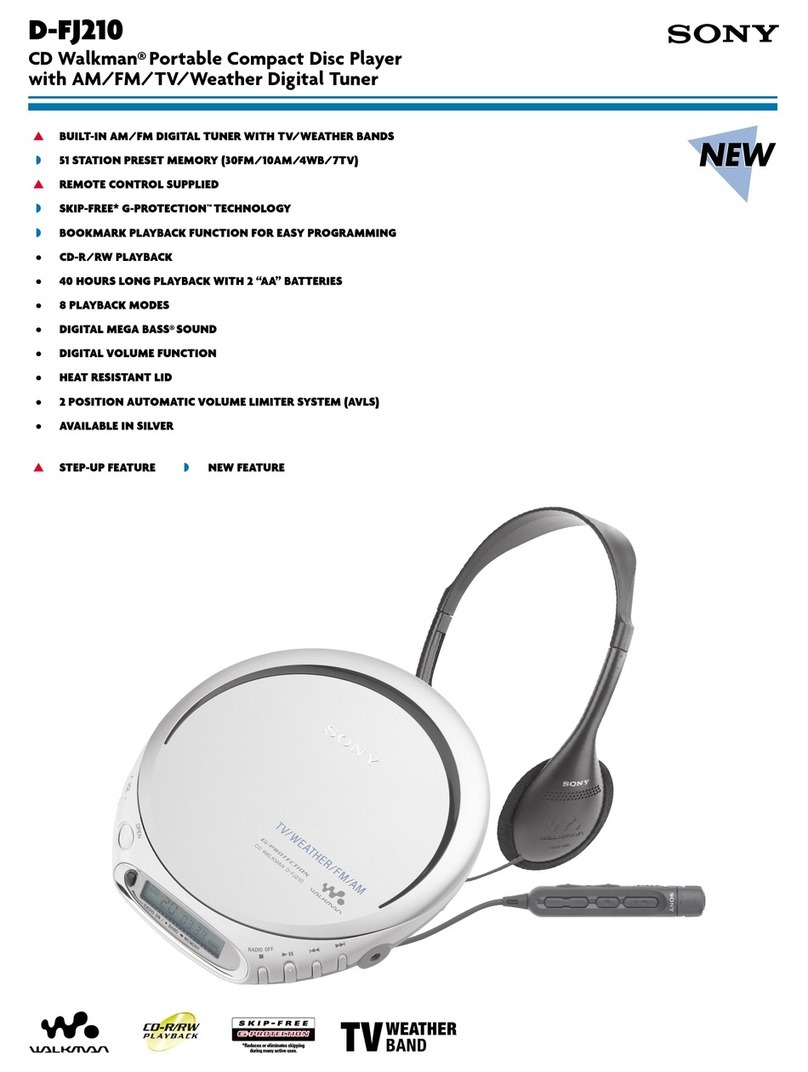 Sony D-FJ210 - CD Walkman Player User manual