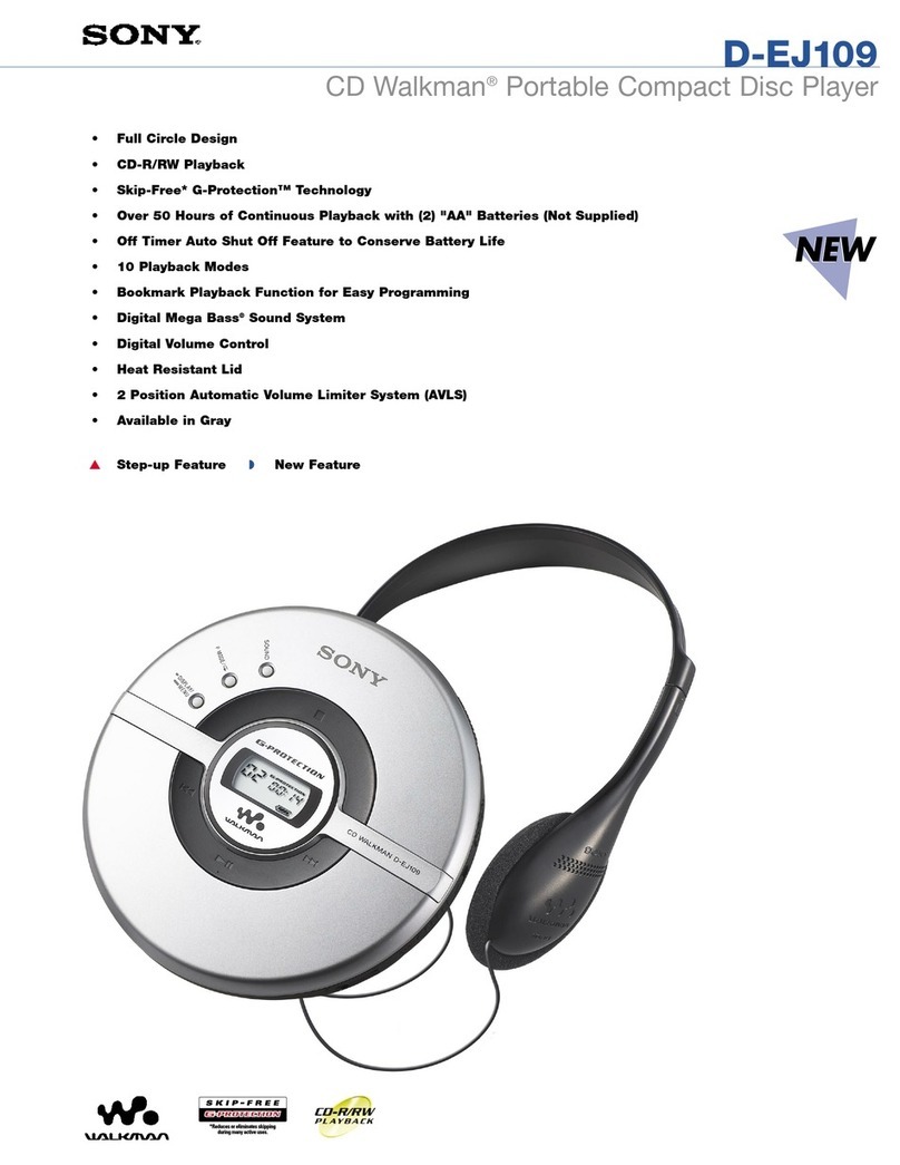 Sony D-EJ109 Operating Instructions  (primary... User manual