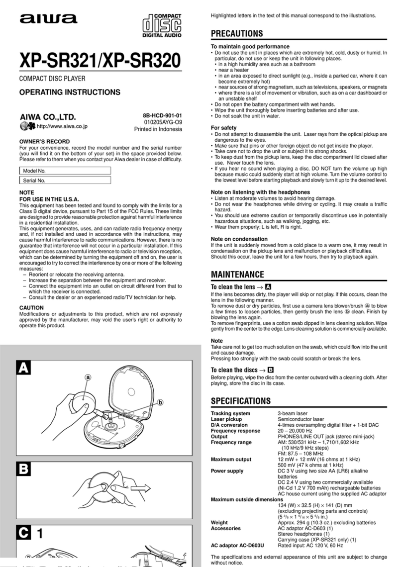 Aiwa XP-SR320 User manual