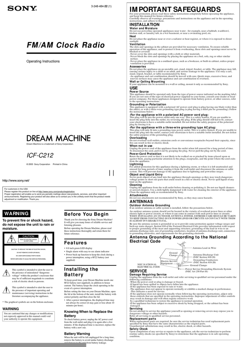 Sony ICF-C212 User manual