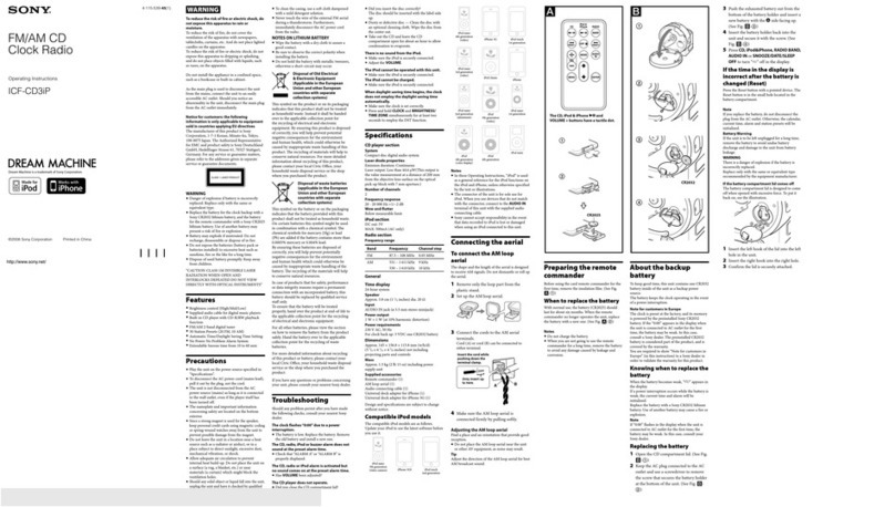 Sony DREAM MACHINE 4-115-539-45(1) User manual