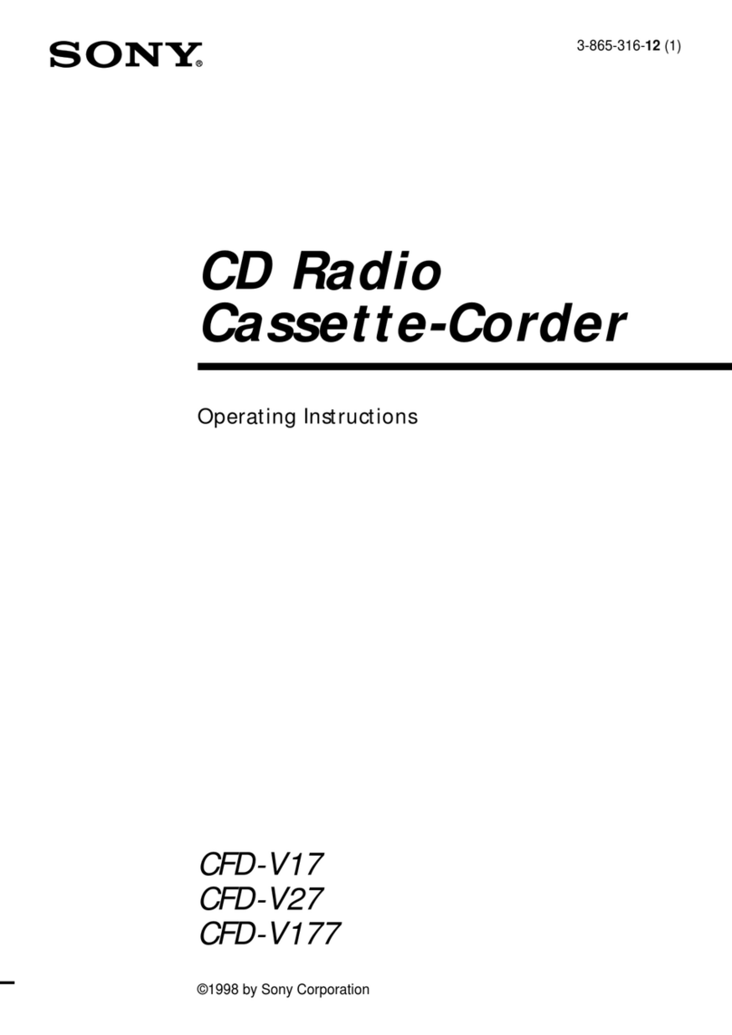 Sony CFD-V177 - Cd Radio Cassette-corder operating instructions