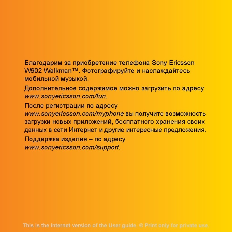 Sony Ericsson W902 Walkman User manual