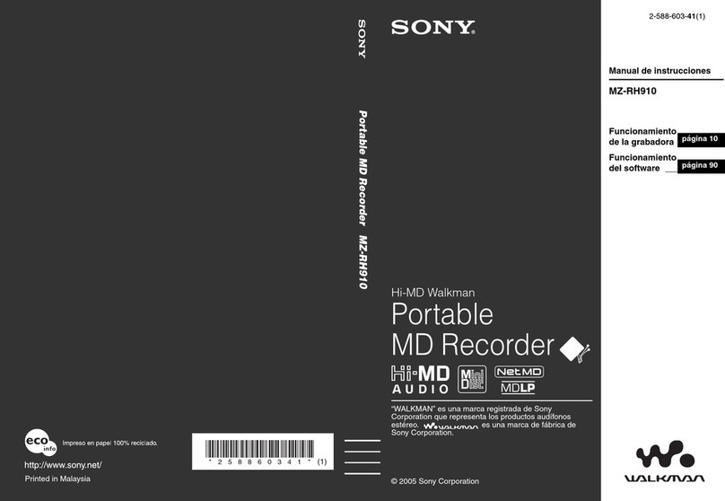 Sony Hi-MD Walkman MZ-RH910 Setup guide Sony Hi-MD Walkman MZ-RH910 Setup guide