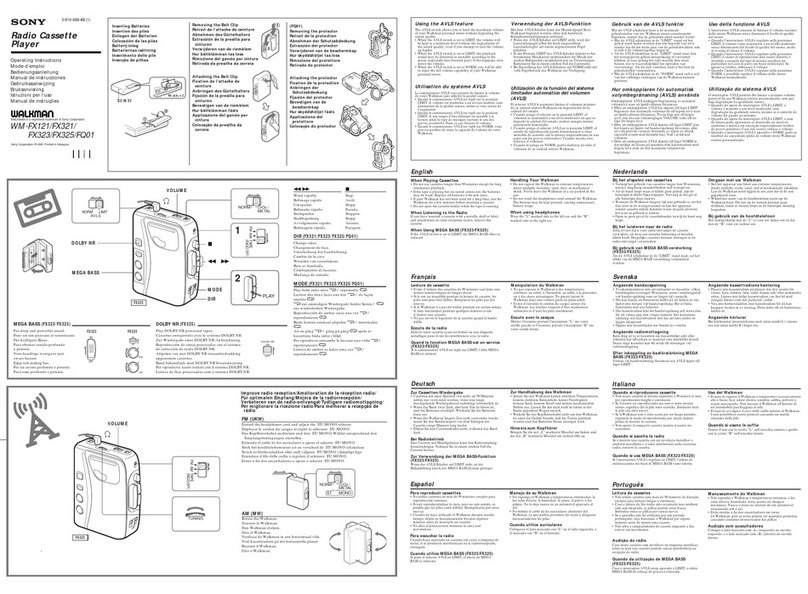 Sony WALKMAN WM-FQ01 operating instructions