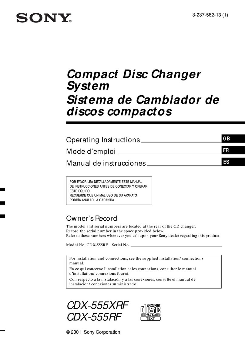 Sony CDX-555RF Operating Instructions... operating instructions