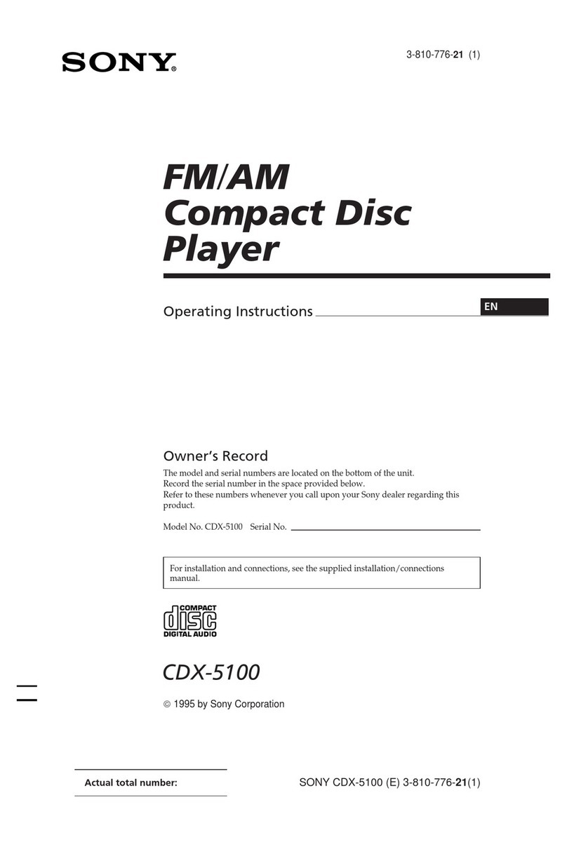 Sony CDX-5100 operating instructions
