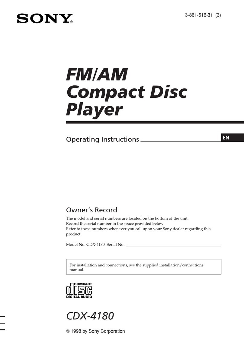 Sony CDX-4180 Instalation User manual