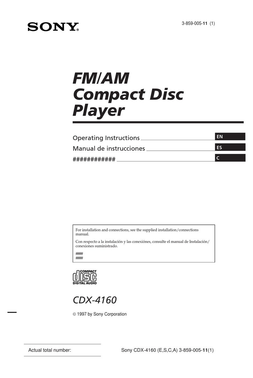 Sony CDX-4160 - Cd Receiver User manual