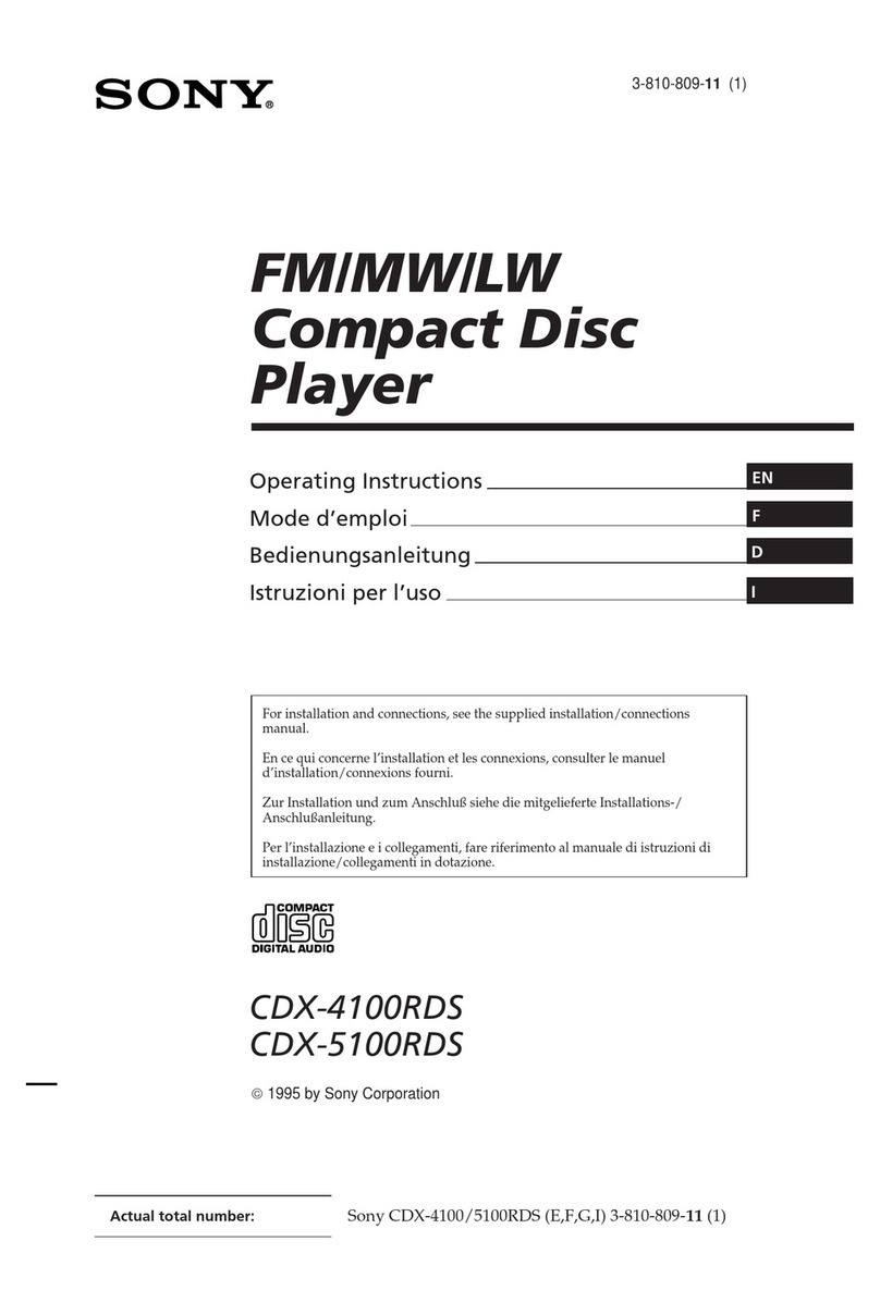 Sony CDX-4100RDS User manual Sony CDX-4100RDS User manual