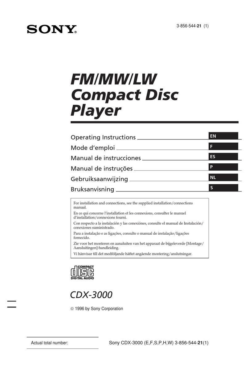 Sony CDX-3000 operating instructions