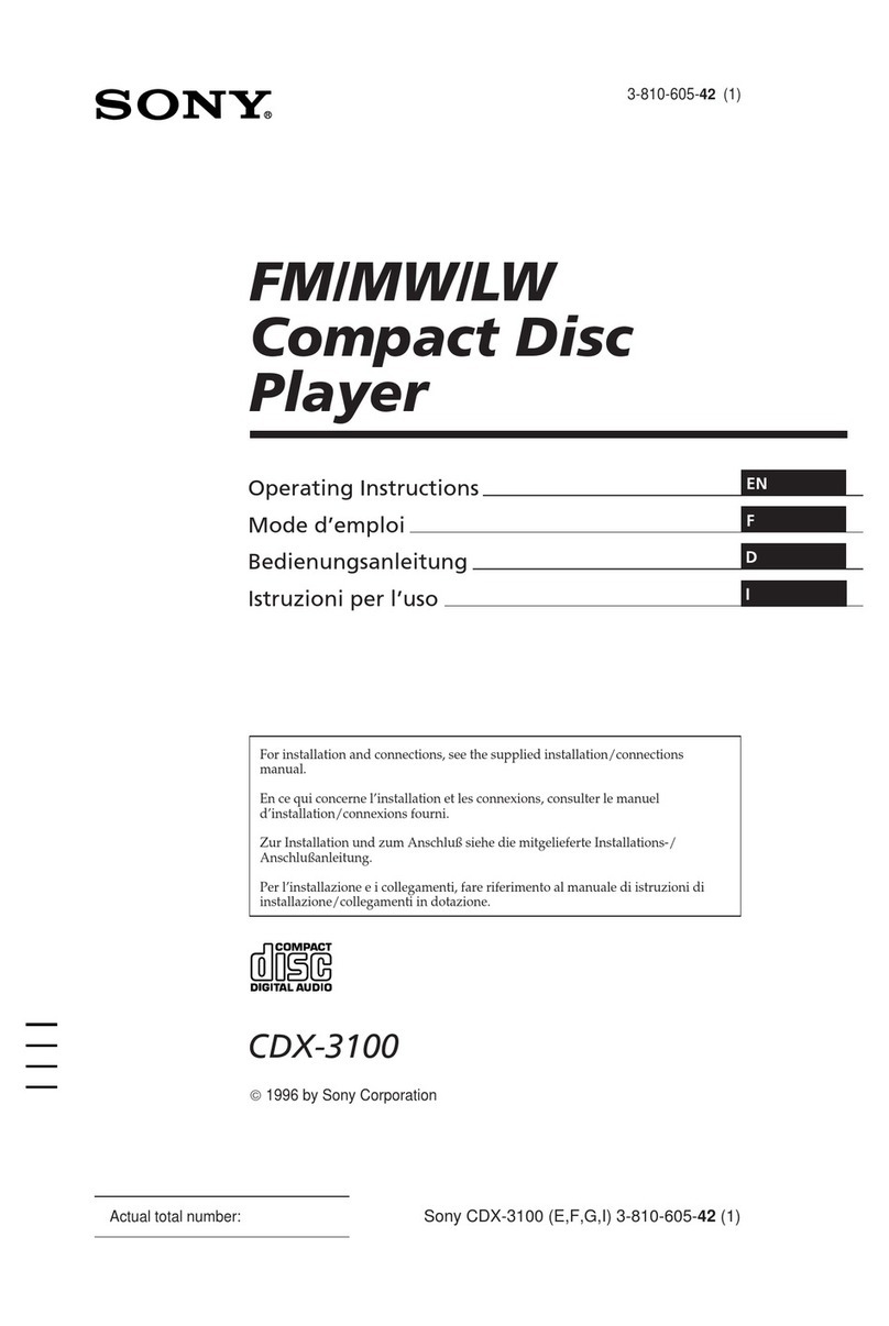 Sony CDX-3100 operating instructions