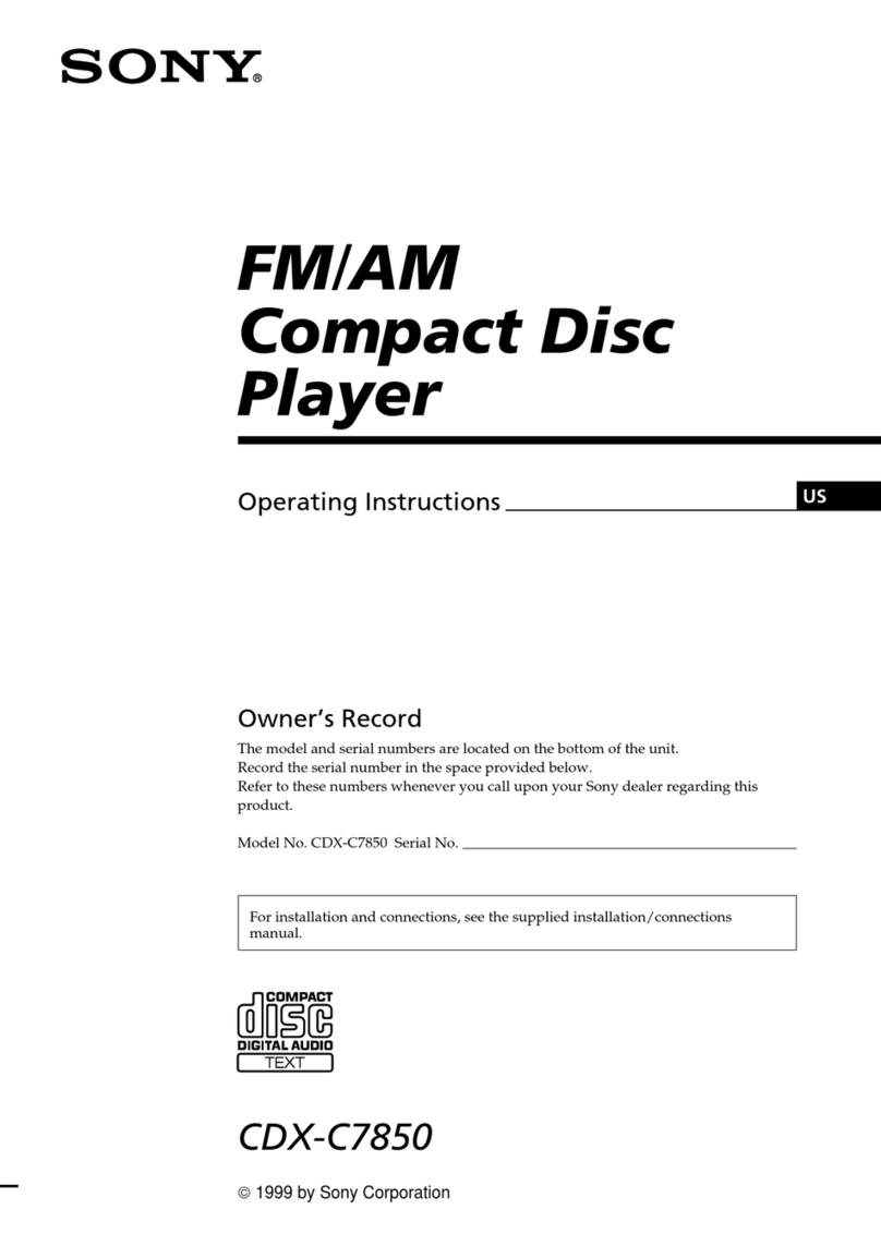 Sony CDX-C7850 operating instructions