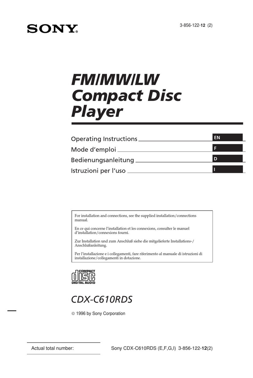 Sony CDX-C610RDS operating instructions